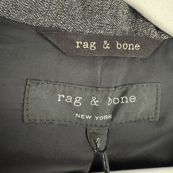 Rag and Bone Women's Gray Blazer Wool Size 4 Single Breasted Preppy Office - Picture 3 of 9